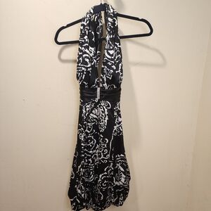 Betsey and Adam Black and White Backless short dress size 6